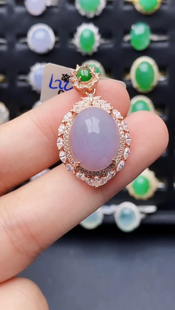 银S925镶嵌戒指翡翠8123
