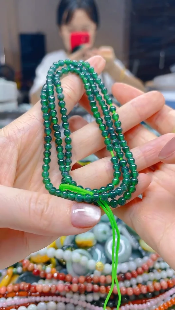 翡翠未镶嵌颈饰3.8MM/G/翡翠A货一图一物