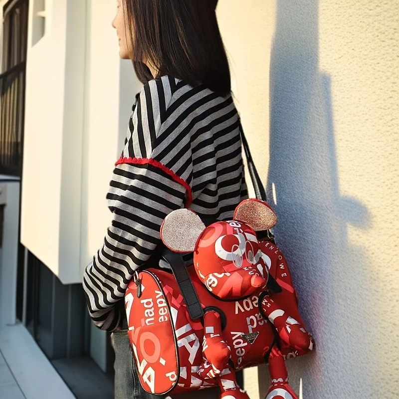 洋气印花单肩斜挎包休闲百搭时尚潮流手提斜跨包