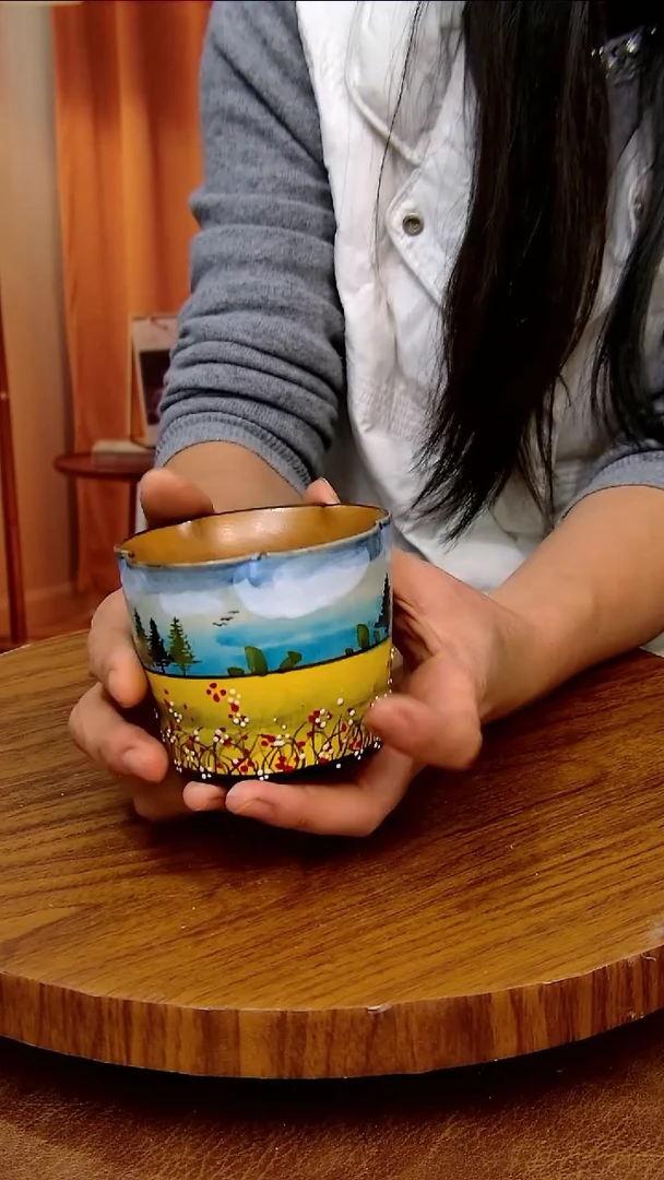 杯子陶景德镇手工手绘釉下彩陶瓷