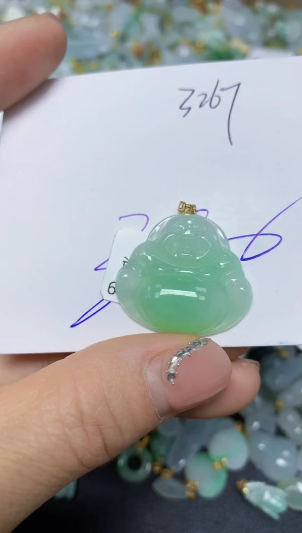 【闪购商品】翡翠挂件18K金镶嵌 天然翡翠A货