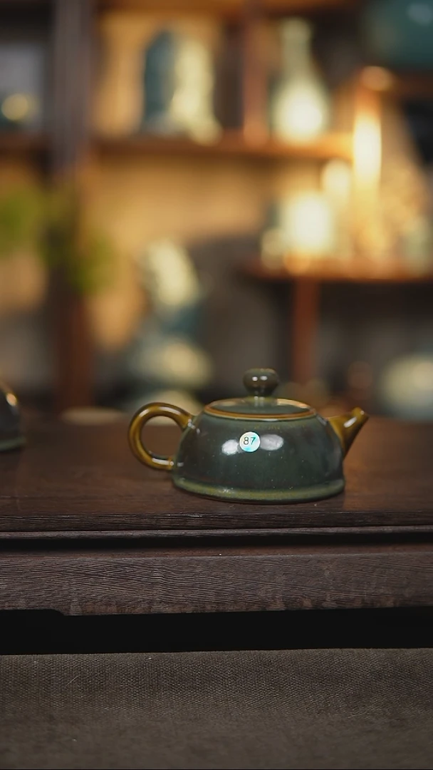 【闪购商品】杯茶叶末半月壶瑕87