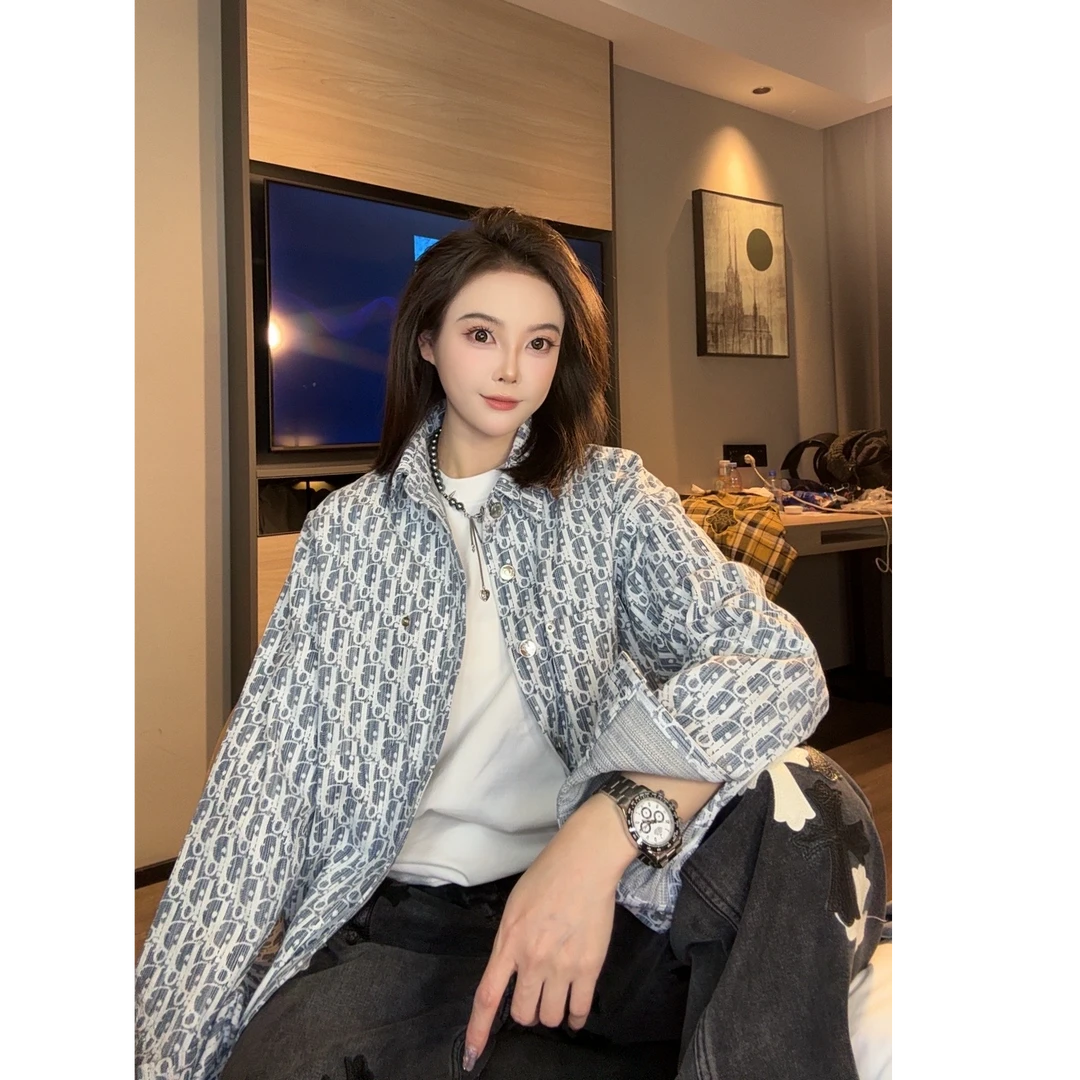 【钱老板专属】满天星蓝底白字男士秋季百搭衬衫外套D13326