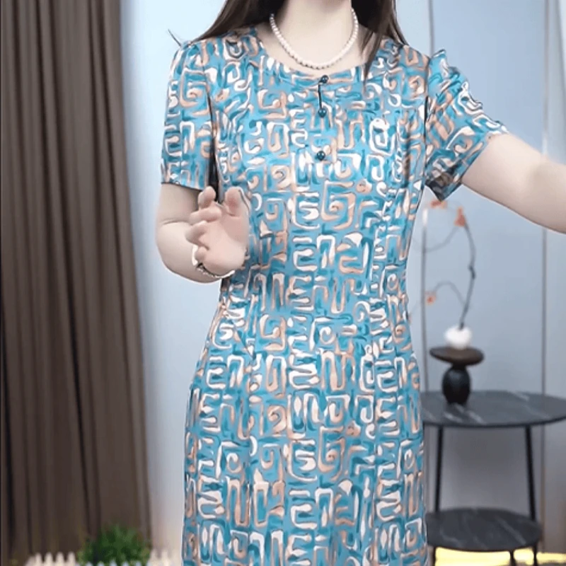 868【连衣裙】2025夏季新款时尚优雅气质收腰显瘦减龄休闲连衣裙