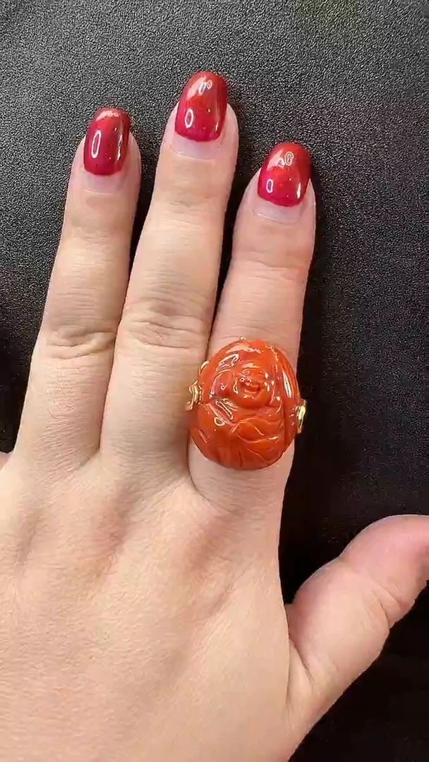 南红玛瑙未镶嵌戒指戒指