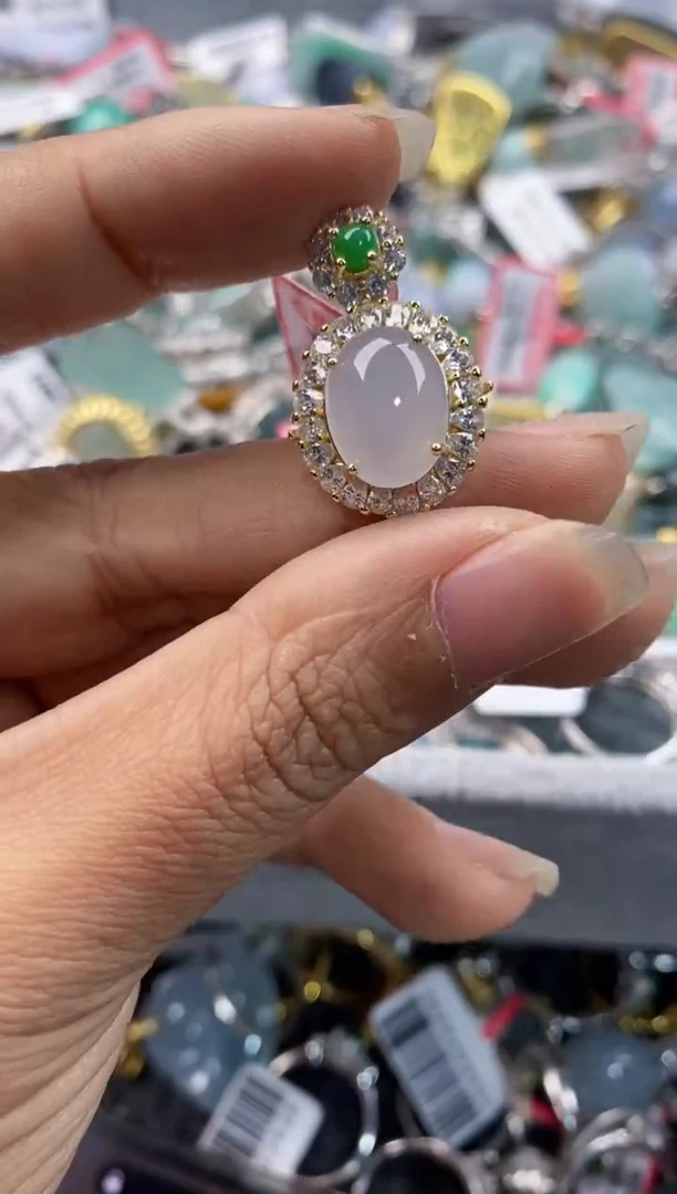 银S925镶嵌戒指翡翠888---5