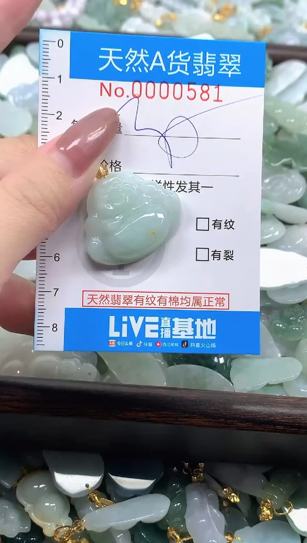 颈饰未镶嵌翡翠净货挂件-0581