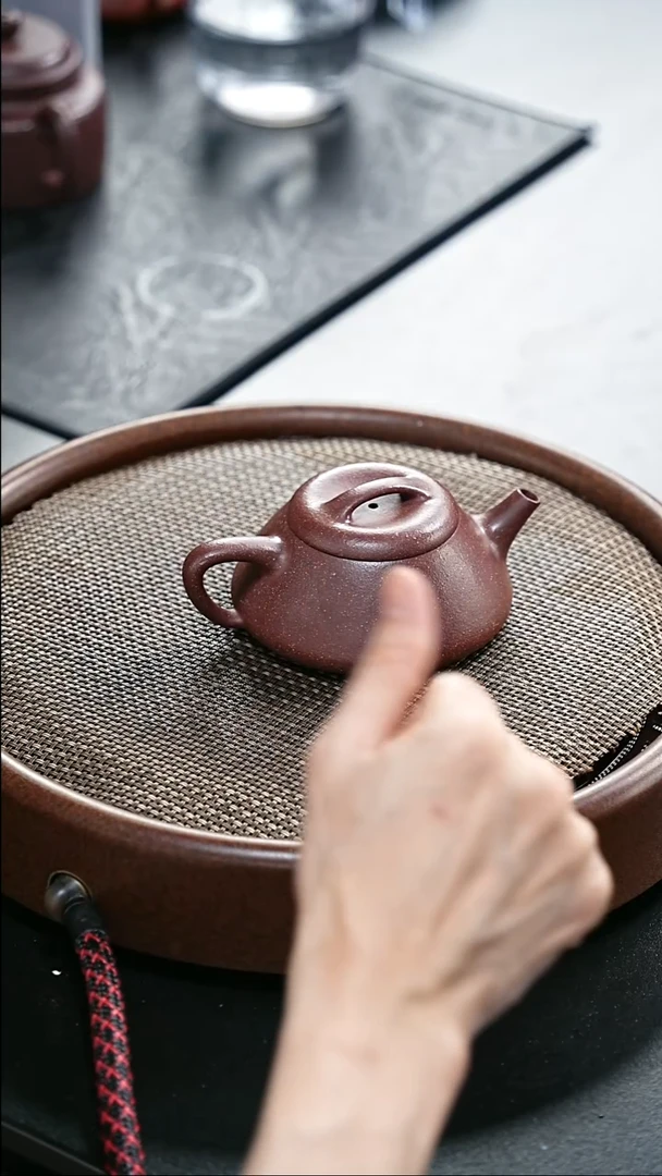 茶壶紫砂影瓢-紫玉金砂-全手工无添加