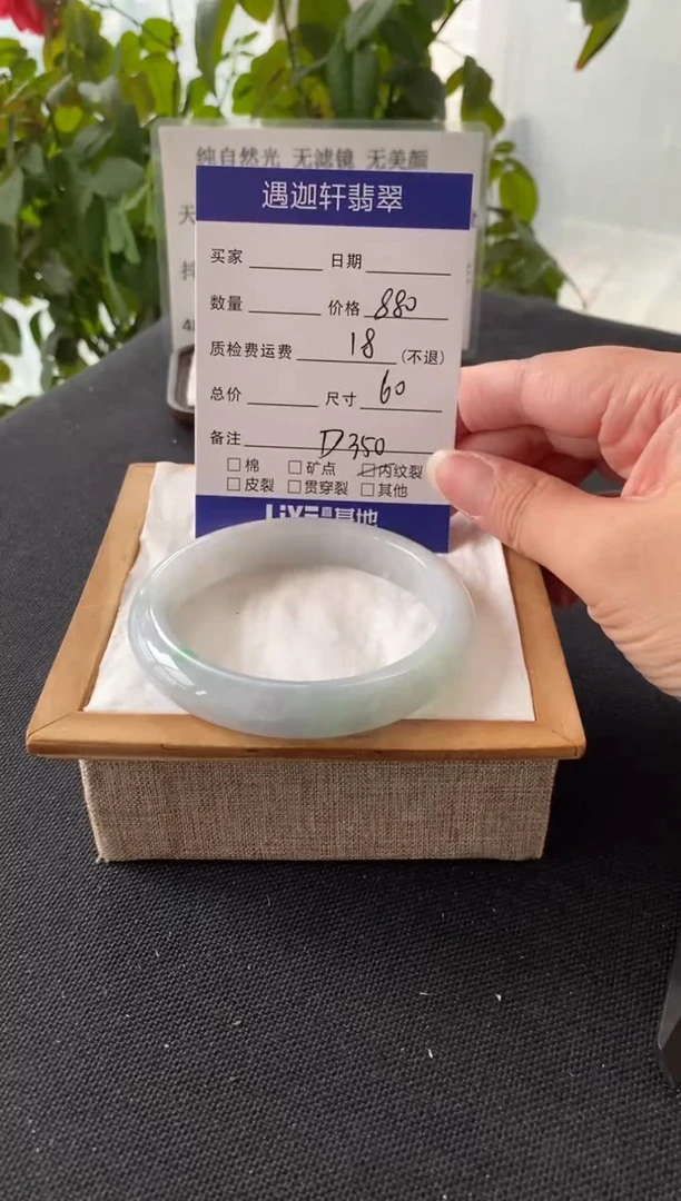 未镶嵌手镯翡翠60圈口 D350编码