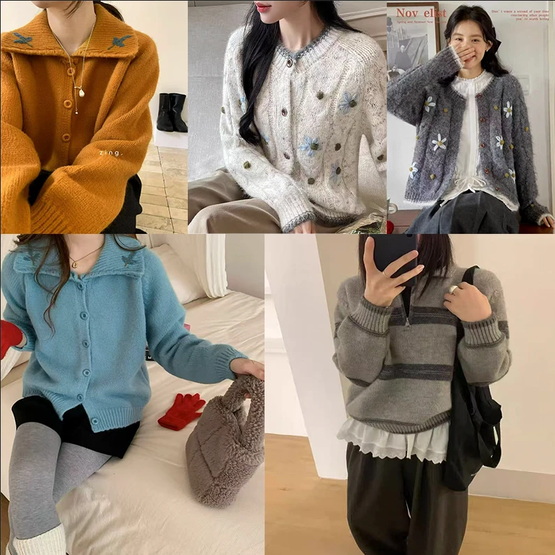 韩系毛衣款式颜色随机一件