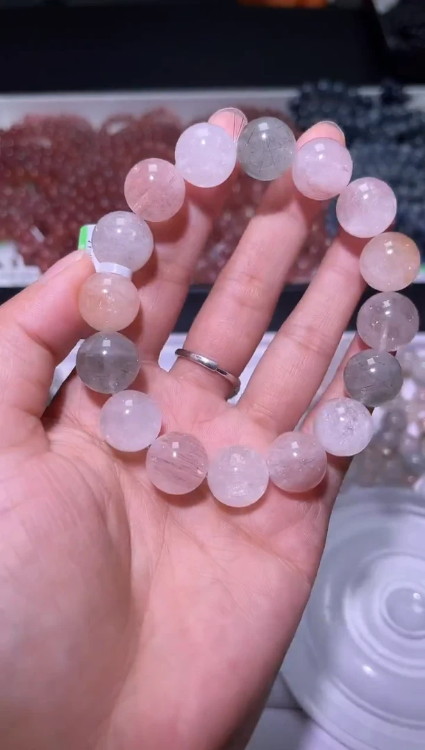 未镶嵌手串水晶J114-13mm兔毛单圈-多样性发其一