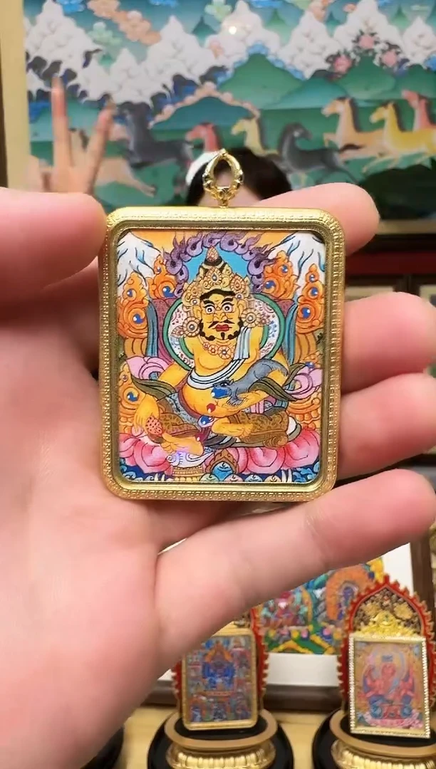吊坠黄财神-热贡纯手绘周毛