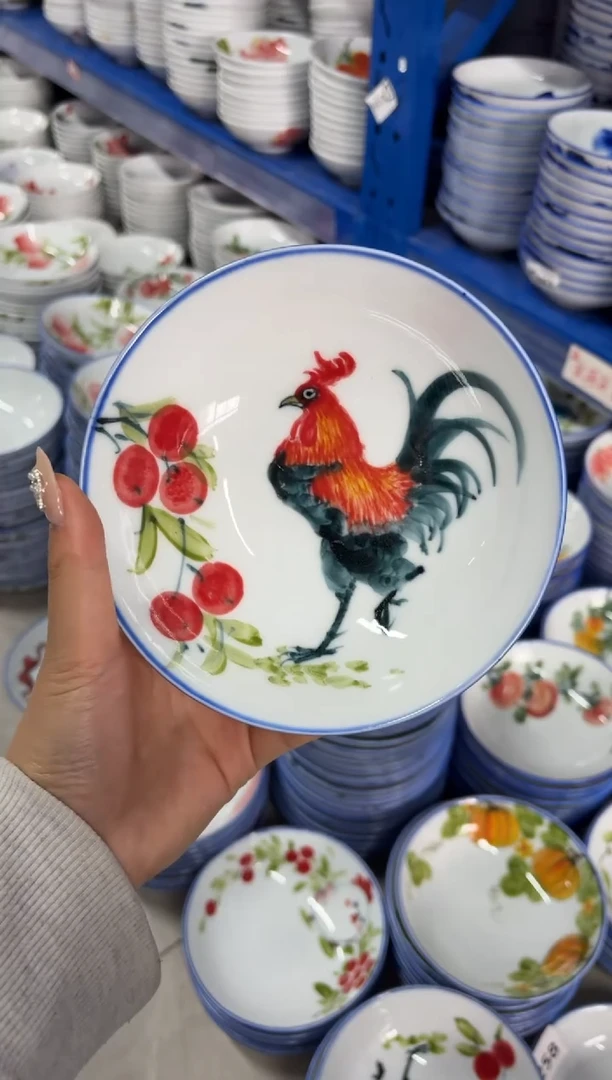 瓷片景德镇高温陶瓷食品级手绘釉中彩-小胖碗