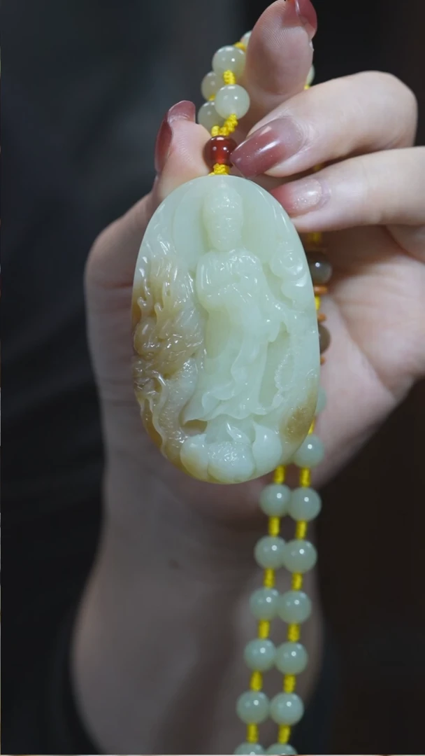 颈饰未镶嵌和田玉观音