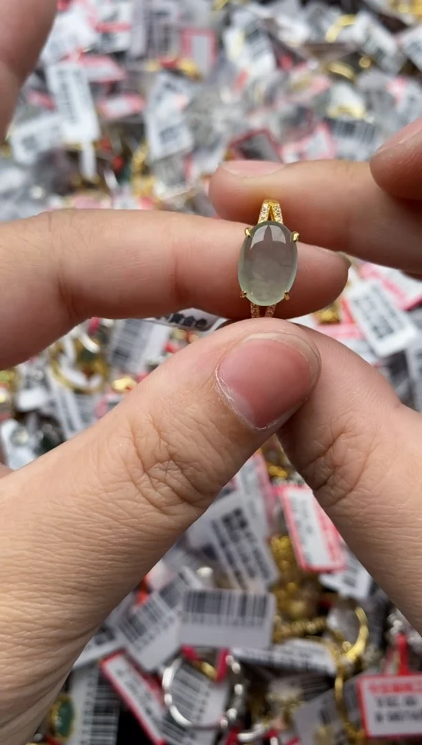 【闪购商品】翡翠戒指银S925镶嵌55555---6