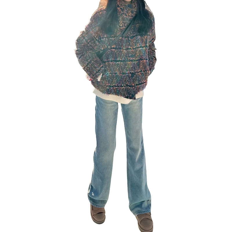 古法窄版直筒裤复古美式高腰显瘦牛仔裤女长裤2026秋冬季新款直筒