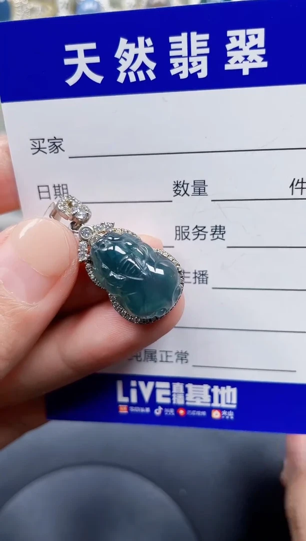 颈饰银S925镶嵌翡翠243