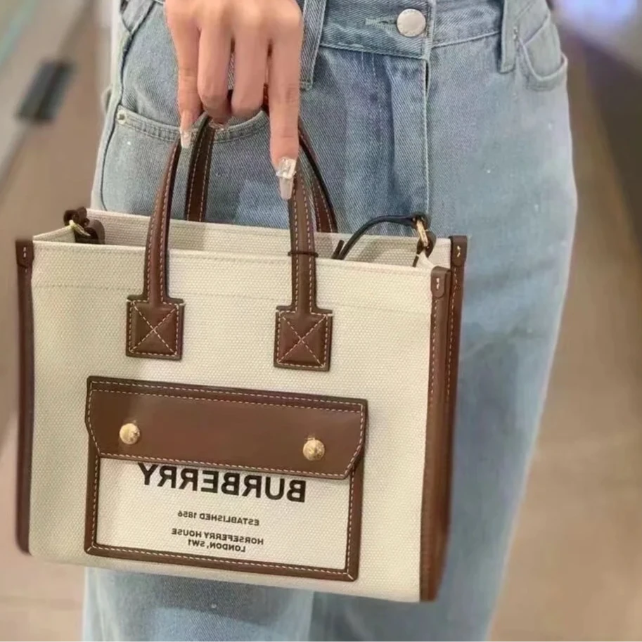 95新 BURBERRY/博柏利 GGS巴宝莉freya托特tote mini棕色95374503