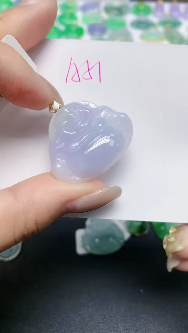 颈饰18K金镶嵌翡翠天然缅甸翡翠A货翡翠百元以上9元证书费自理