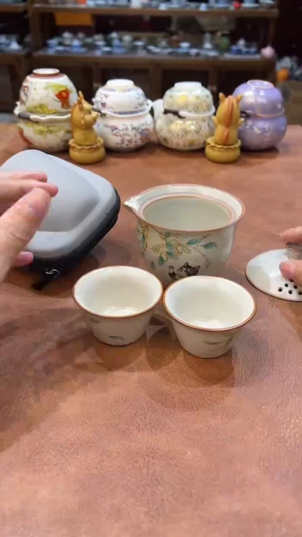 真的很便宜会开片的旅行茶具