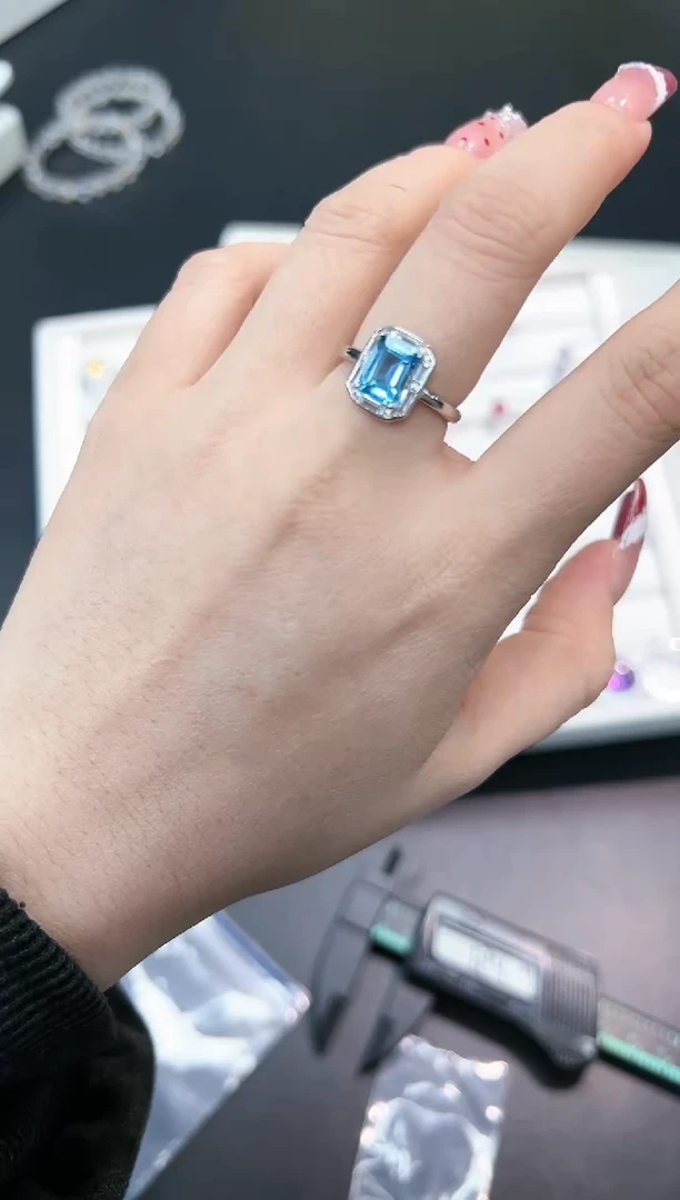 【闪购商品】托帕石戒指银S925镶嵌88d多样性发其一/1个