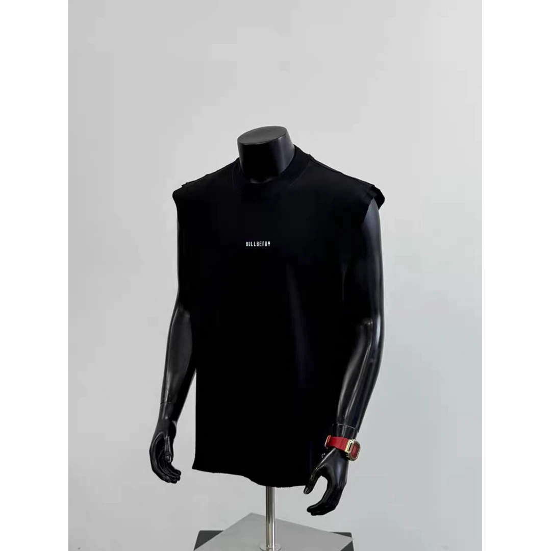 MANVEION【1988Vintage Black】 美式潮牌短袖T恤背心版纯棉小领口