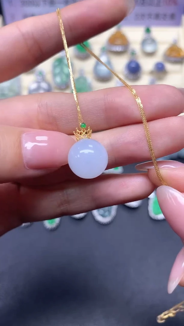 【闪购商品】翡翠套链18K金镶嵌套链|750+75多样性发其一