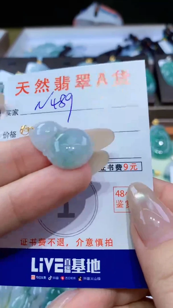颈饰18K金镶嵌翡翠天然翡翠A货挂件