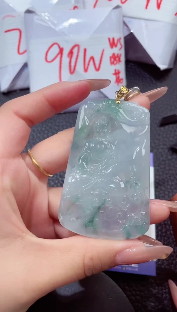 颈饰18K金镶嵌翡翠123