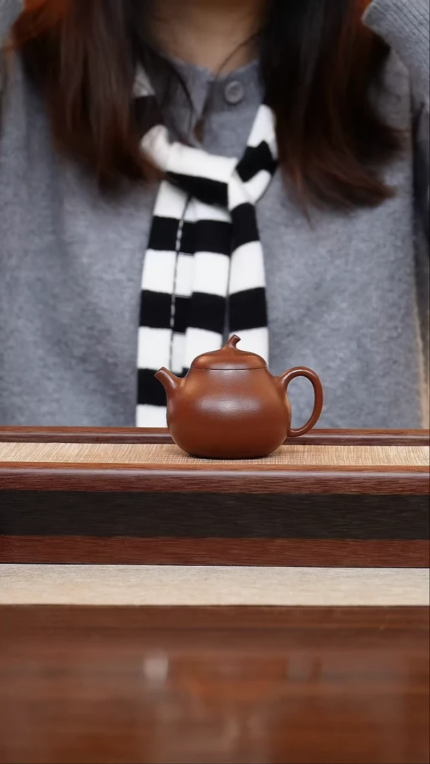 紫泥茄瓜130cc宜兴手工紫砂壶