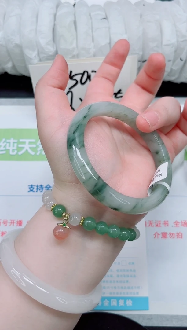 石英质玉手镯未镶嵌b166-圈口62.2