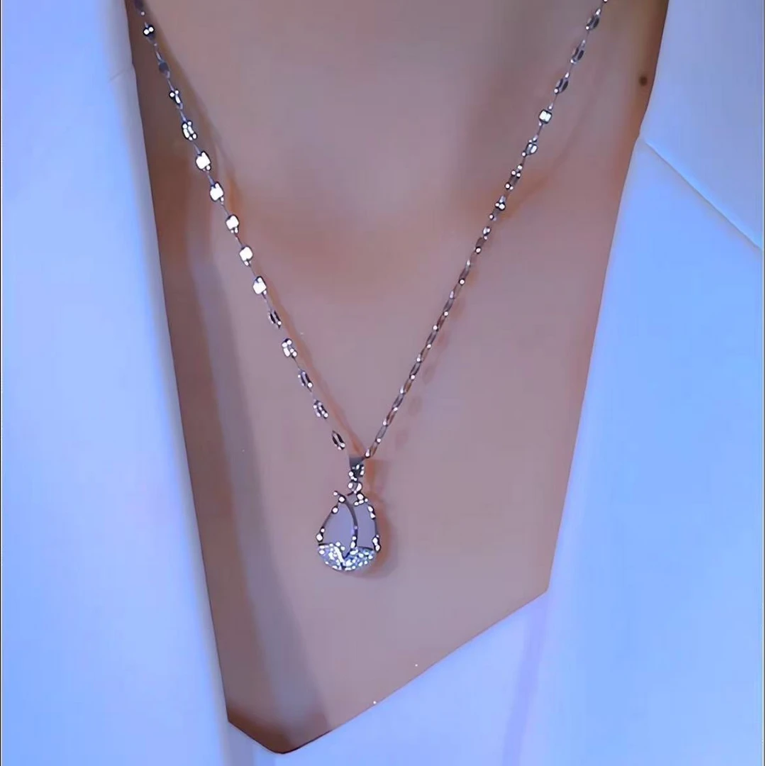 钛钢项链 新款郁金香项链爆款小众优雅气质百搭ins小饰品时尚坠链