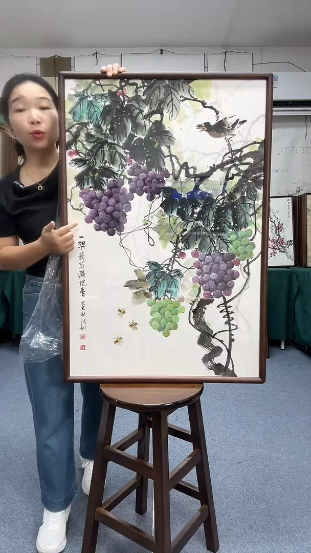 国画62*92实木画框京东包邮手绘