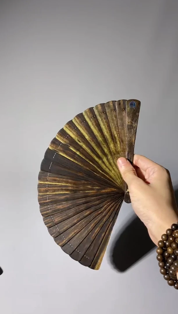 金丝楠车***子448号18cm乌木金丝楠小叶桢楠扇子