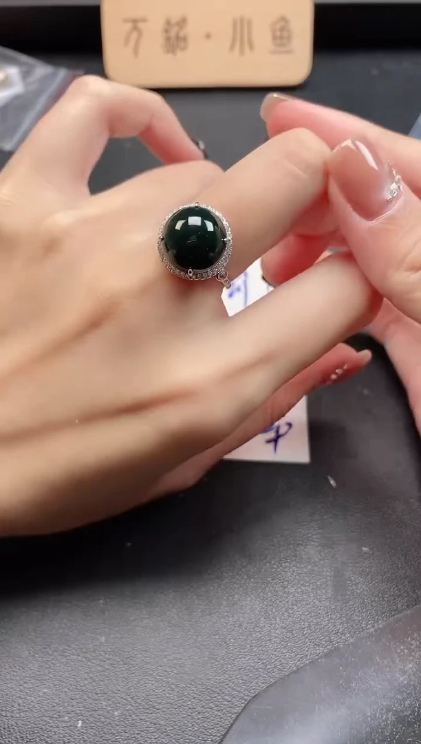 银S925镶嵌戒指翡翠51511