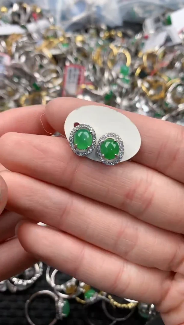 银S925镶嵌戒指翡翠222   6