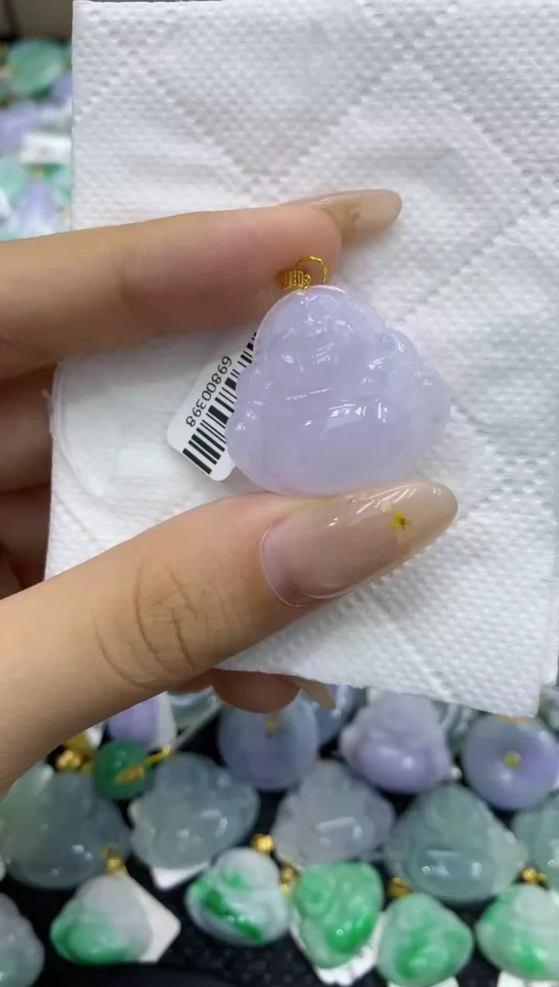 颈饰18K金镶嵌翡翠天然缅甸翡翠A货