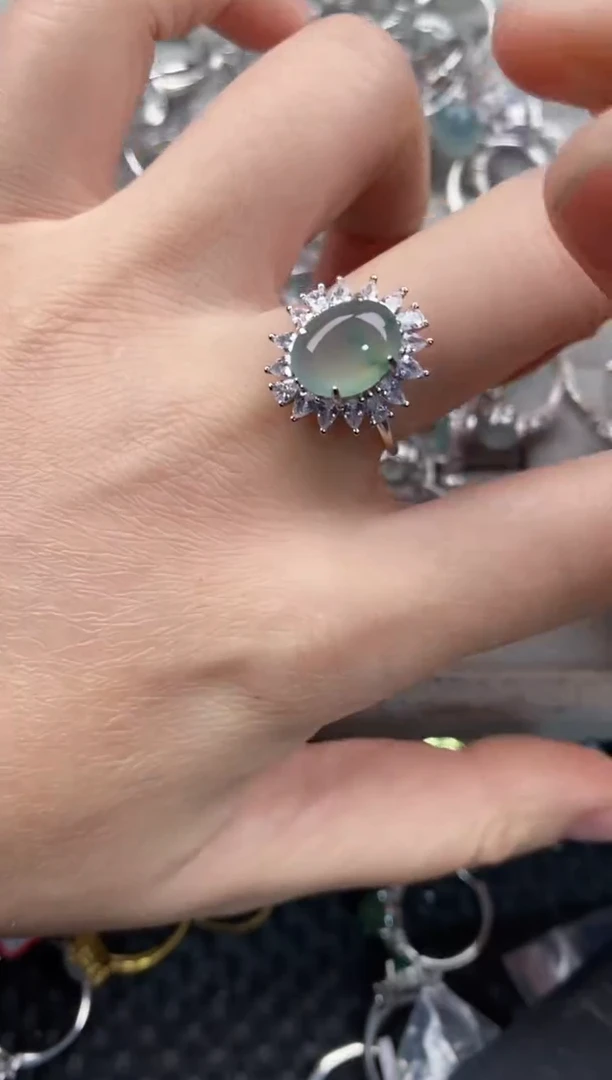 银S925镶嵌戒指翡翠888             61