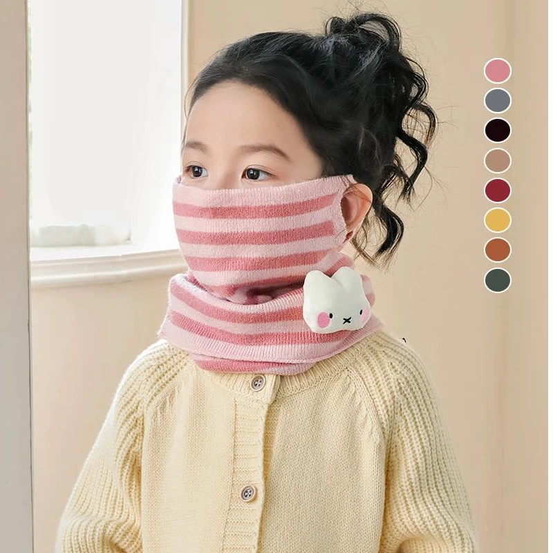 挂耳面罩儿童围巾秋冬季女童围脖宝宝口罩百搭男童脖套护颈保暖冬