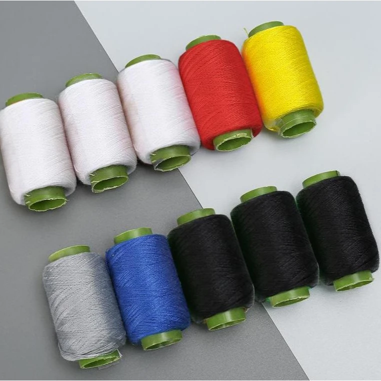 【3黑3白4彩】十卷手工缝纫线多色细线家用布艺缝衣线彩色小卷涤纶