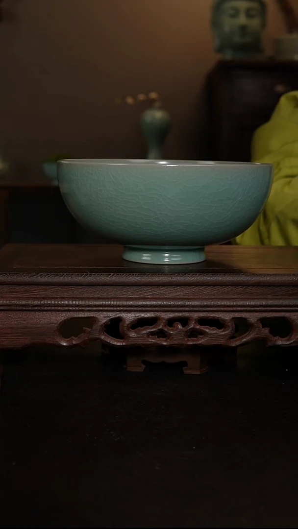 摆件陶原产地原矿仿古釉手工折沿洗