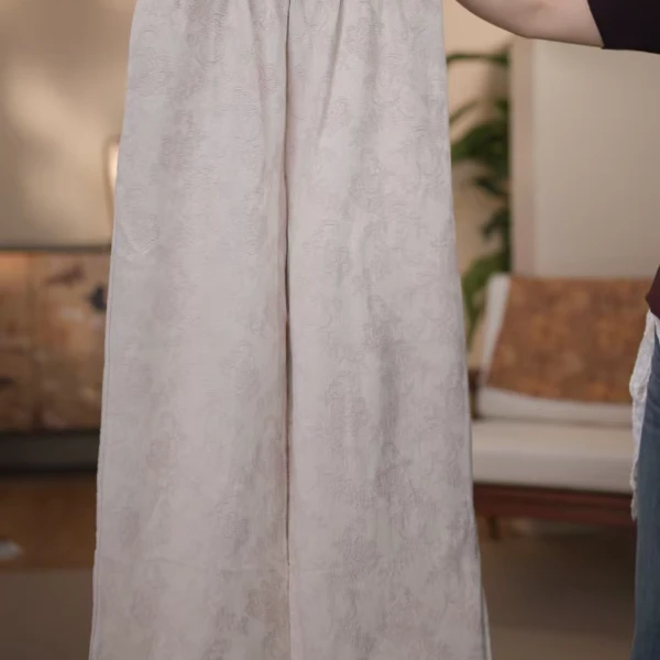 2606麻棉直筒纯色阔腿裤