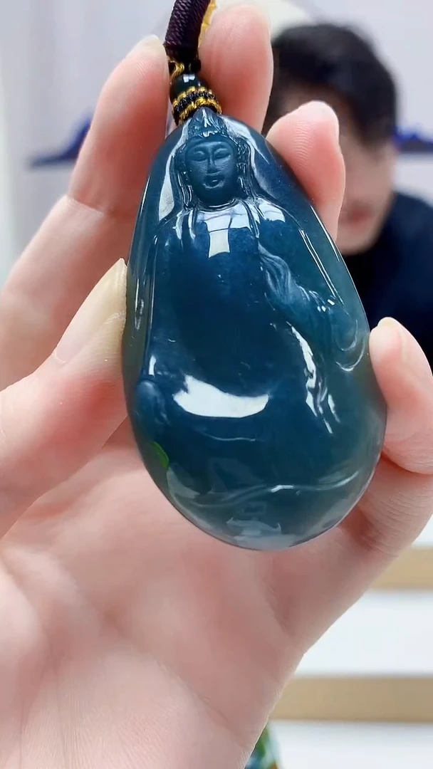 未镶嵌定制翡翠5060zm-毛货挂件观音44