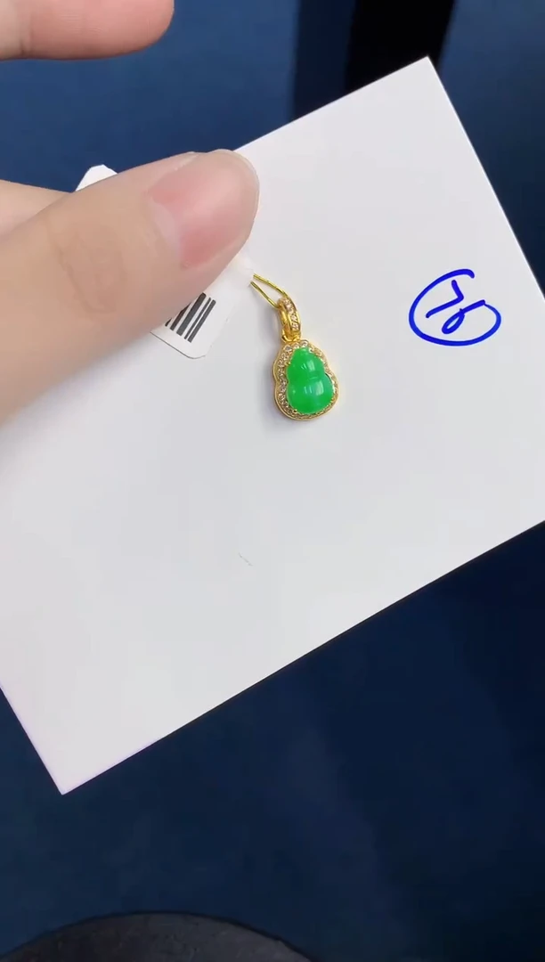 颈饰银S925镶嵌翡翠天然翡翠缅甸A货