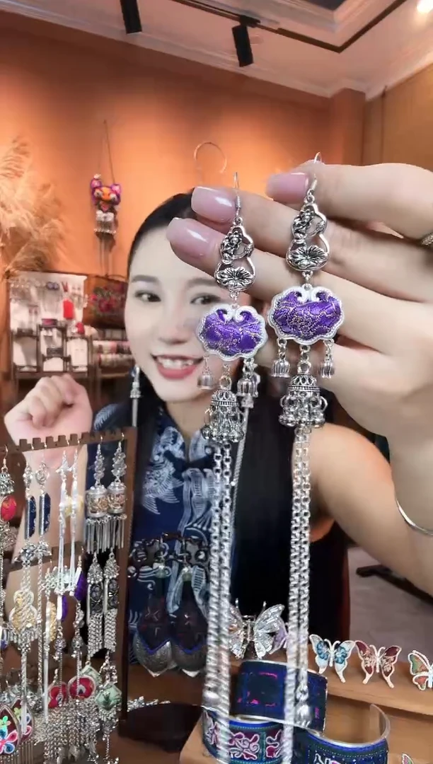 刺绣纯手工民族风耳环