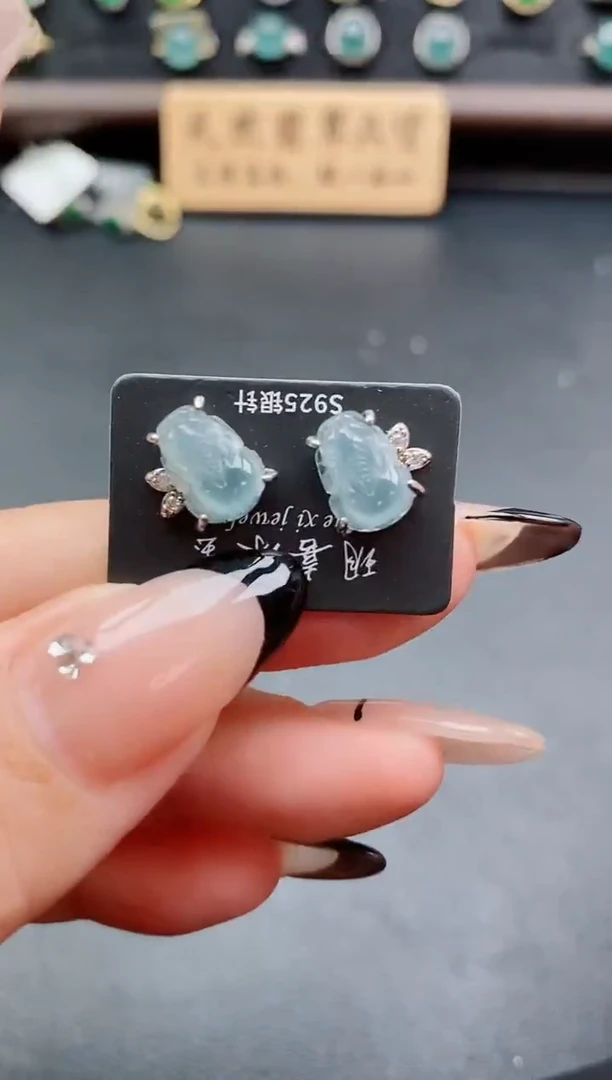 银S925镶嵌戒指翡翠1