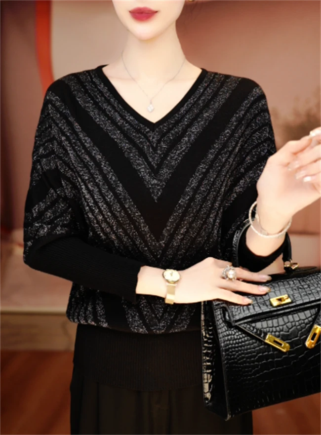 素曼 秋季新款含绵羊毛衣针织毛线衣柔软保暖百搭上衣V25Z1062