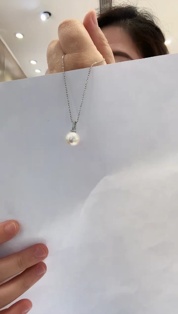淡水珍珠银S925镶嵌颈饰【73】珠径10+