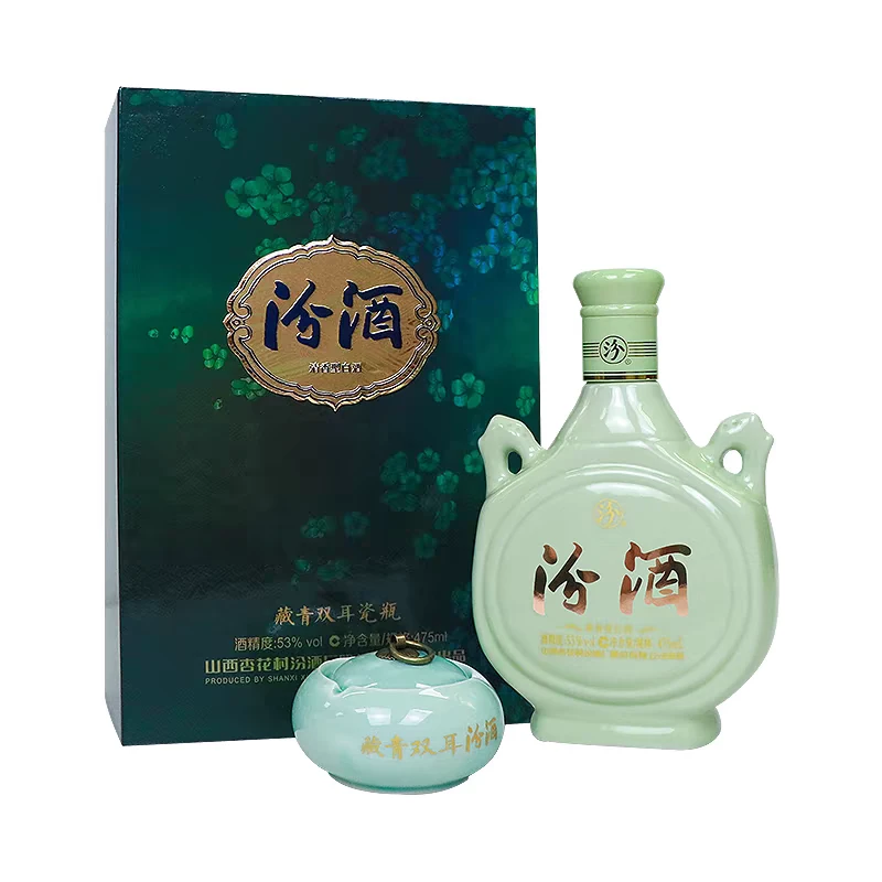 汾酒儒商 21年藏青双耳瓷瓶（无袋）53度475ml*1瓶 清香型白酒