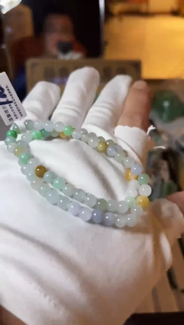 散珠翡翠翡翠手串卡6+  66颗多样性发货